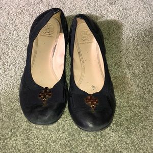 Tory Burch black leather flats